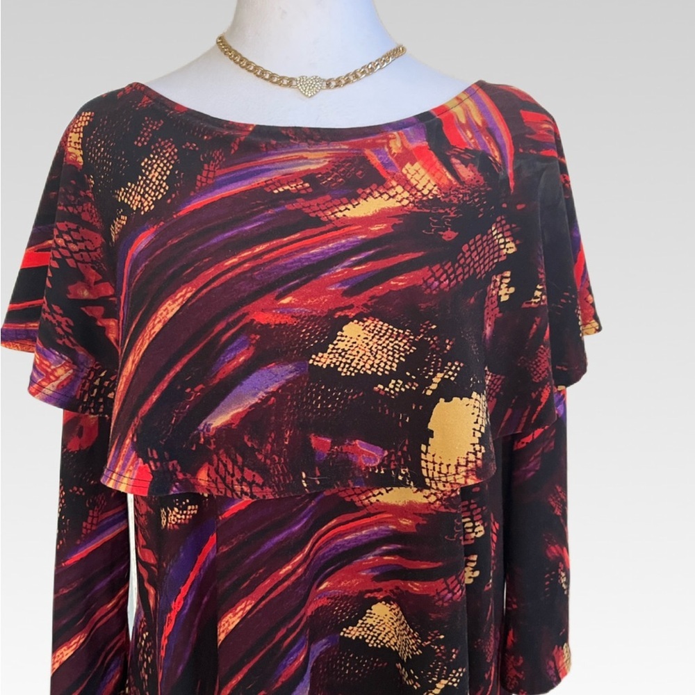 Antthony Multicolor Abstract Pattern Blouse Size … - image 2